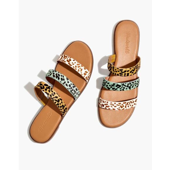 Madewell The Ilana Slide Sandal in Calf Hair - Picture 1 of 7